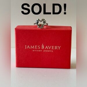 James Avery 925 Sterling Silver Flowering Vines Heart Ring Size 8
